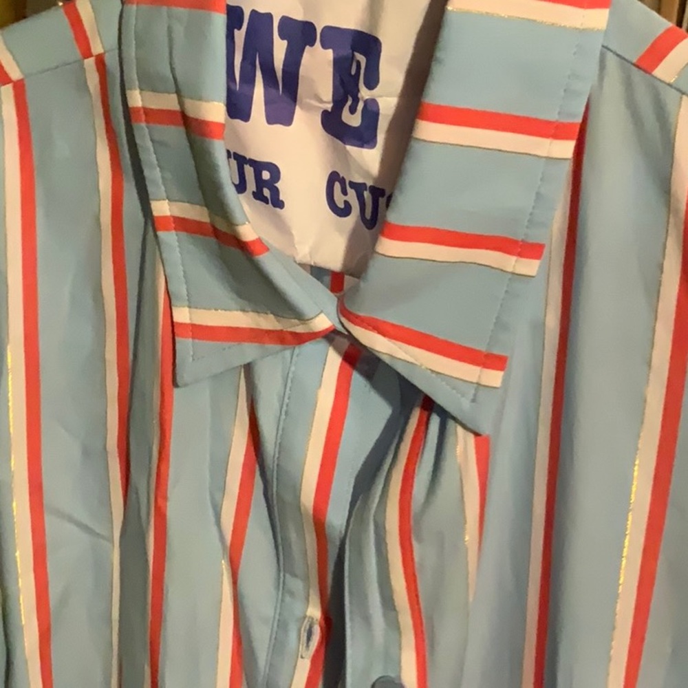 Finley button down shirt. Blue and orange